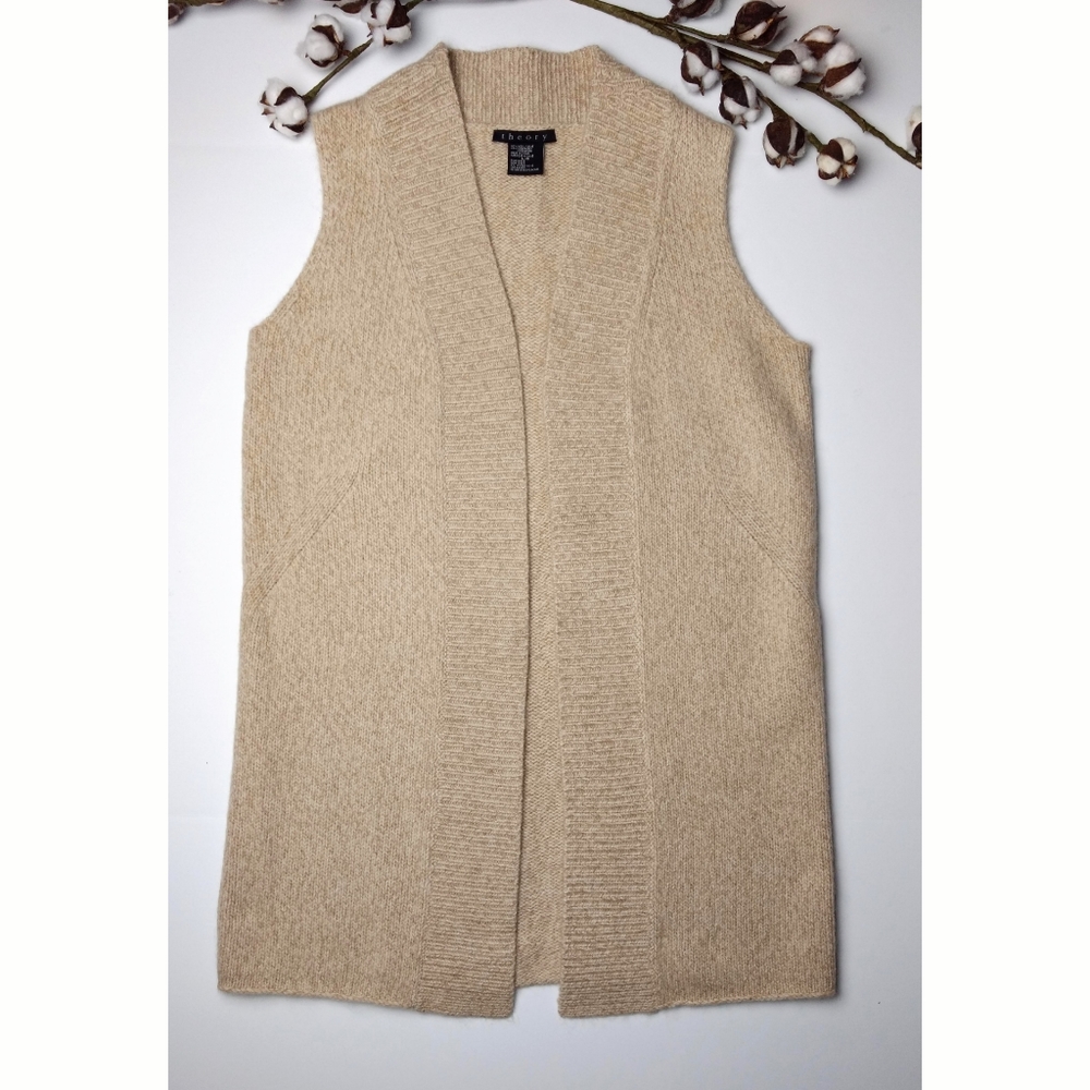 Theory Wool Cashmere Long Sweater Vest Large